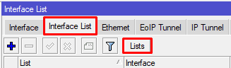 Настройка MikroTik, создать Interface List LAN